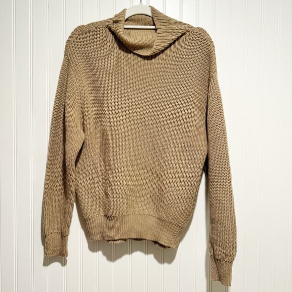 Wilfred Tan Montpellier Mock Neck Sweater Merino Wool Size XS - Picture 2 of 6